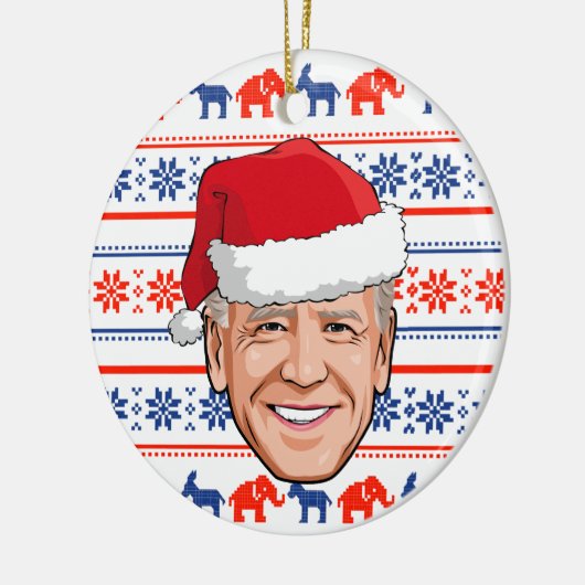Joe Biden kerstkeramisch Ornament (Links)