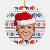 Joe Biden kerstkeramisch Ornament (Achterkant)