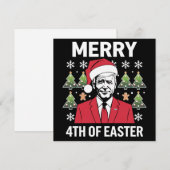 Joe Biden Kerstman Hoed Vrolijk 4e van Pasen Feestdagenkaart (Voorkant / Achterkant)