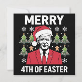 Joe Biden Kerstman Hoed Vrolijk 4e van Pasen Kaart (Voorkant)