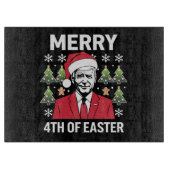 Joe Biden Kerstman Hoed Vrolijk 4e van Pasen Snijplank (Voorkant)