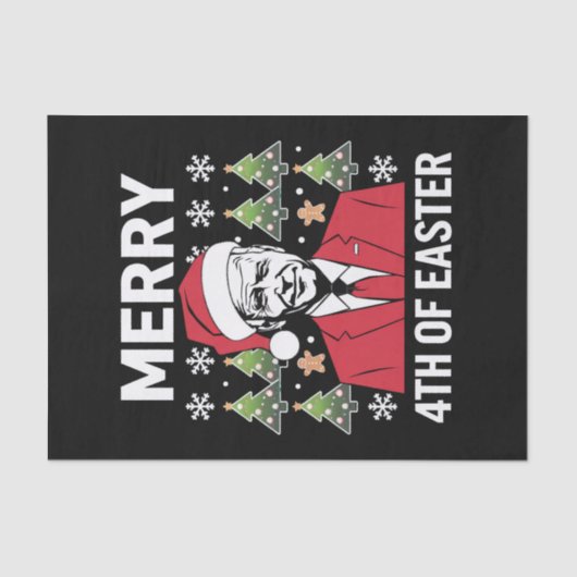 Joe Biden Kerstman Hoed Vrolijk 4e van Pasen Tissuepapier (Voorkant)