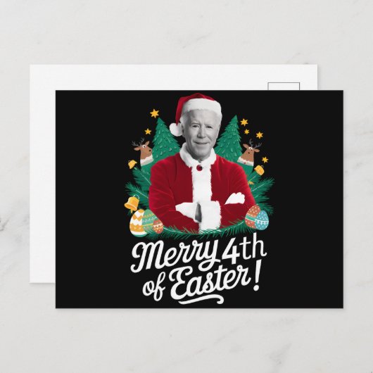Joe Biden Kerstman Vrolijk 4e van Pasen Kerstmis Feestdagenkaart (Voorkant / Achterkant)