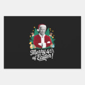 Joe Biden Kerstman Vrolijk 4e van Pasen Kerstmis Inpakpapier Vel (Voorkant)
