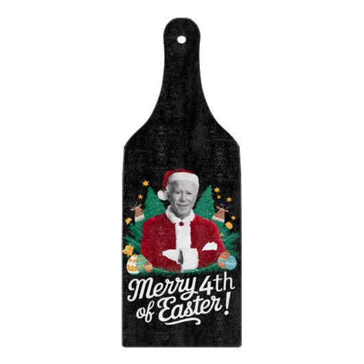 Joe Biden Kerstman Vrolijk 4e van Pasen Kerstmis Snijplank (Voorkant)