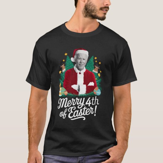 Joe Biden Kerstman Vrolijk 4e van Pasen Kerstmis T-shirt (Voorkant)