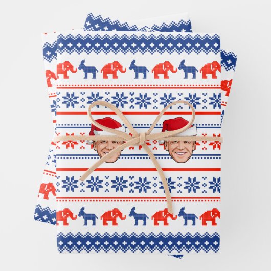 Joe Biden Kerstmis Inpakpapier Vel (In situ)