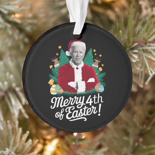 Joe Biden Kerstmis Kerstman Vrolijk 4e Pasen Xmas Ornament (Boom)