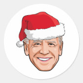 Joe Biden Kerstmis Ronde Sticker (Voorkant)
