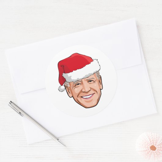 Joe Biden Kerstmis Ronde Sticker (Envelop)