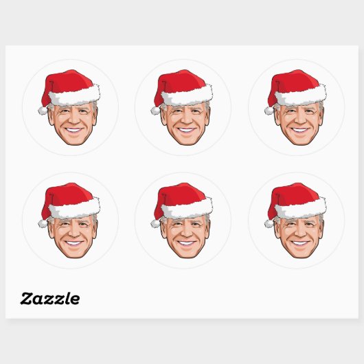 Joe Biden Kerstmis Ronde Sticker (Vel)