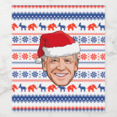 Joe Biden Kerstmis Wijn Etiket (Enkel label)
