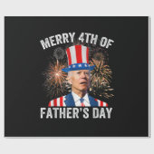 Joe Biden Merry 4th of Vaderdag Funny 4th of J Cadeaupapier (Vlak)