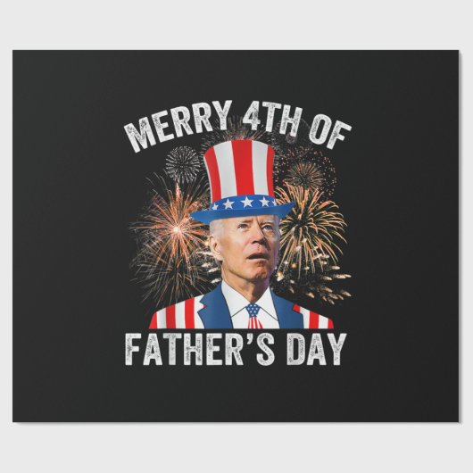 Joe Biden Merry 4th of Vaderdag Funny 4th of J Cadeaupapier (Vlak)