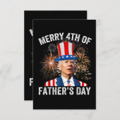 Joe Biden Merry 4th of Vaderdag Funny 4th of J Kaart (Voorkant / Achterkant)