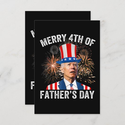 Joe Biden Merry 4th of Vaderdag Funny 4th of J Kaart (Voorkant / Achterkant)
