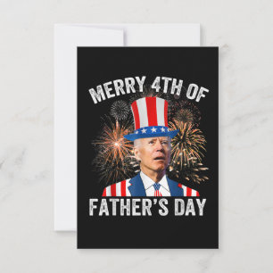 Joe Biden Merry 4th of Vaderdag Funny 4th of J Kaart