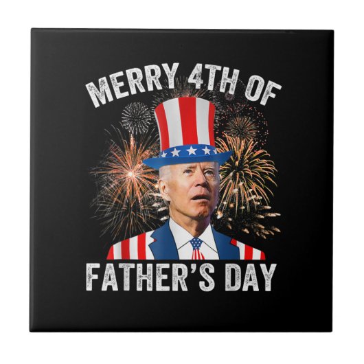 Joe Biden Merry 4th of Vaderdag Funny 4th of J Tegeltje (Voorkant)
