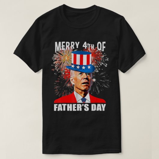 Joe Biden Merry 4th van Vaderdag Fireworks Anti T-shirt (Design voorkant)