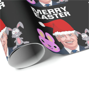 JOE BIDEN MERRY EASTER CHRISTMAS WRAPPING PAPER CADEAUPAPIER