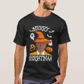 Joe Biden Merry Kerstmis Halloween Jokes Pumpkin T-shirt (Voorkant)