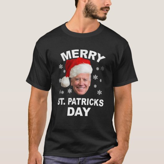 Joe Biden Merry St Patricks Day Funny Biden Santa T-shirt (Voorkant)