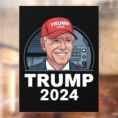Joe Biden met een Trump-hoed Raamsticker (Vel 2)