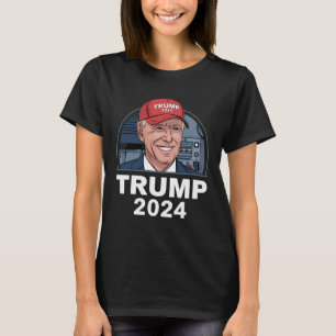 Joe Biden met een Trump-hoed T-shirt