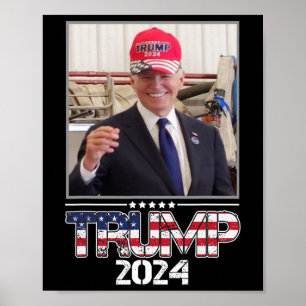 Joe Biden met een Trump-hoed Verkiezing 2024 Grapp Poster