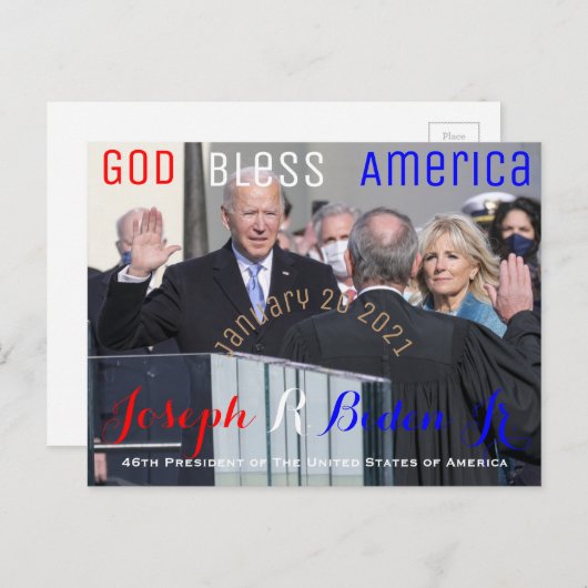 Joe Biden neemt zijn eed op 20 januari Briefkaart (Voorkant / Achterkant)