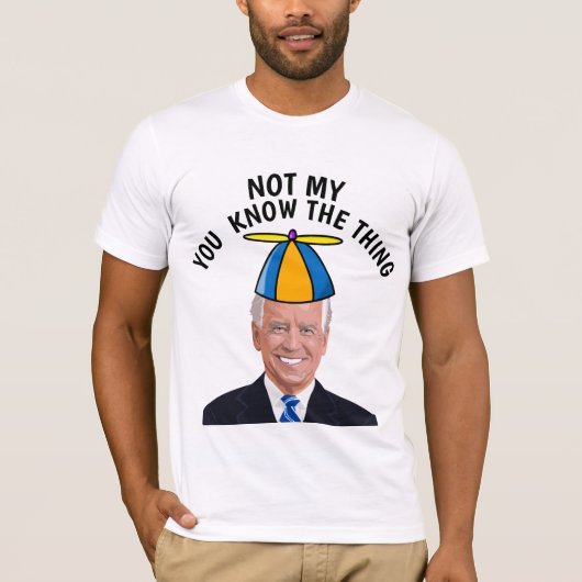 JOE BIDEN NIET MIJN PRESIDENT DAN BUTTON T-SHIRT (Voorkant)