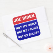 Joe Biden niet mijn stem waarden overtuigingen Vierkante Sticker (Envelop)