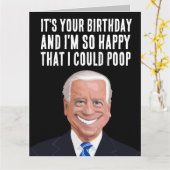 JOE BIDEN OVERGEZIEN POOP BIRTHDAY-KAARTEN KAART (Gele Bloem)