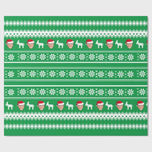 Joe Biden Pattern Holiday Cadeaupapier (Vlak)