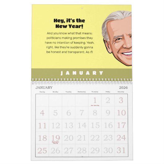 Joe Biden Political Humor Calendar Kalender (Jan 2026)