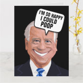 JOE BIDEN POOP FUNNY BIRTHDAY CARDS KAART (Gele Bloem)