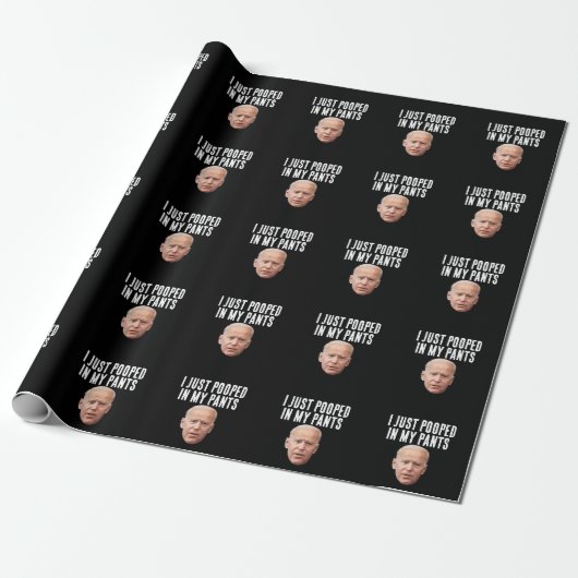 JOE BIDEN POOPED BROEK GRAPPIG CADEAUPAPIER (Uitgerold)