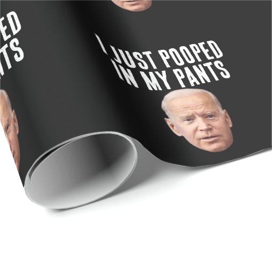 JOE BIDEN POOPED BROEK GRAPPIG CADEAUPAPIER (Rol Hoek)
