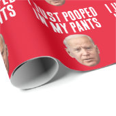 JOE BIDEN POOPED KERSTPAPIER CADEAUPAPIER (Rol Hoek)