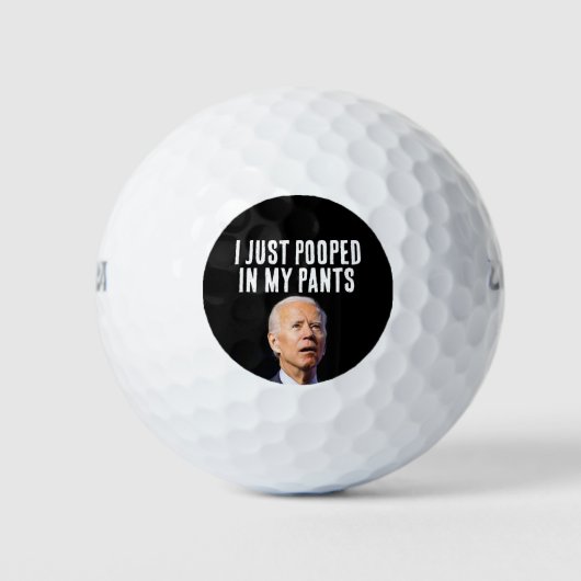 JOE BIDEN POOPED PANTS FUNNY GOLF BALLS GOLFBALLEN (Voorkant)