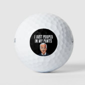 JOE BIDEN POOPED PANTS FUNNY GOLF BALLS GOLFBALLEN (Voorkant)