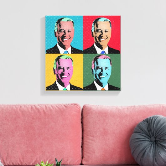 Joe Biden Pop Art Painting Canvas Afdruk (Insitu (Woonkamer))