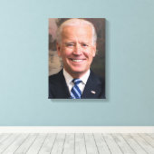 Joe Biden Portrait Foto Canvas Afdruk (Insitu (Houten vloer))
