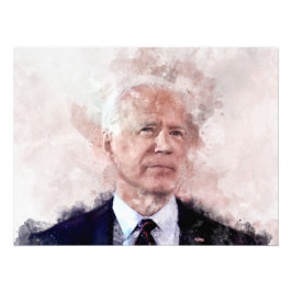 Joe Biden portret in waterverf Foto Afdruk