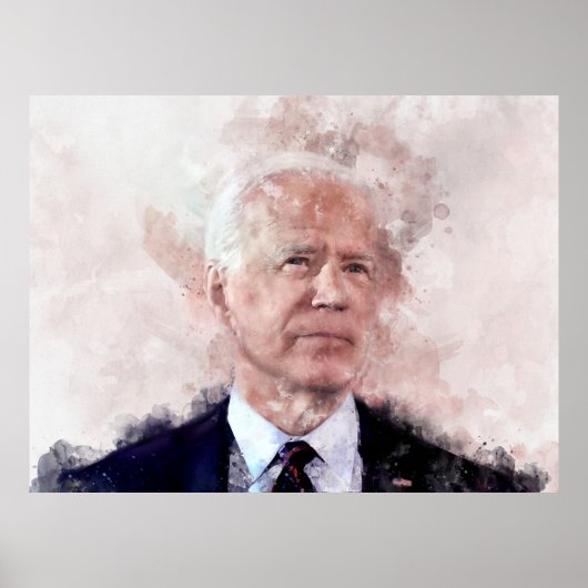 Joe Biden portret in waterverf Poster (Voorkant)