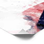 Joe Biden portret waterverf met Amerikaanse vlag Foto Afdruk (Hoek)