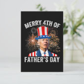 Joe Biden Prettig 4e Vaderdag Funny 4e Juli Kaart (Staand voorkant)