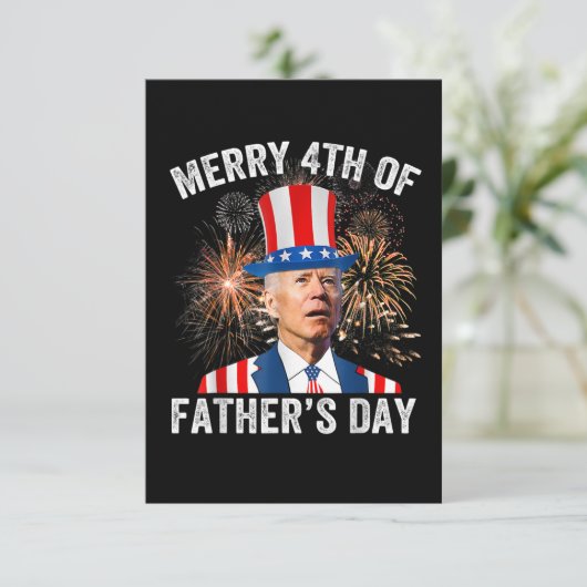 Joe Biden Prettig 4e Vaderdag Grappige 4e Juli Kaart (Staand voorkant)