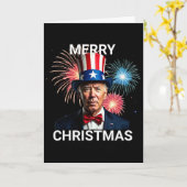 Joe Biden Prettig Kerstmis Grappig 4 juli Kaart (Gele Bloem)