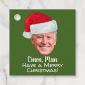 Joe Biden Santa Hat C'mon Man - Vrolijk kerstfeest Bedankjes Labels (Voorkant)